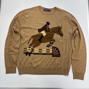 Ralph Lauren Purple Label Equestrian Cashmere Wool Sweater XL Made in Italy